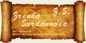Zrinka Surdanović vizit kartica
